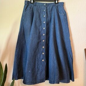 Vintage Denim Circle Skirt L